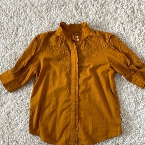 J Cree embroidered top in rust, size XS
